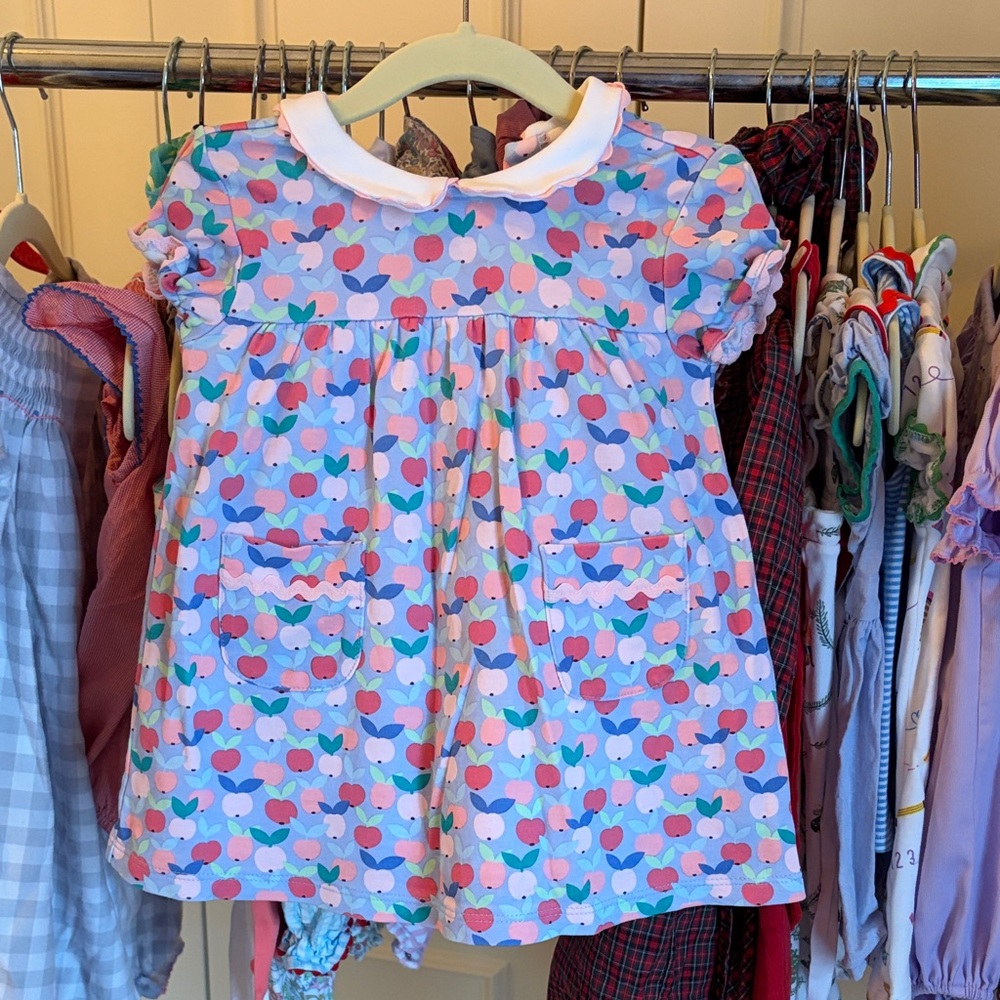 bella bliss Blue and Pink Heart Pattern Dress